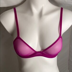 Free People sheer fuchsia bra with adjustable straps